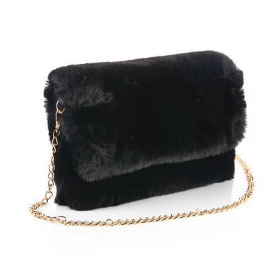 SCHOUDERTAS FAUX FUR - ZWART- 15077 SCHOUDERTAS FAUX FUR - ZWART- 15077